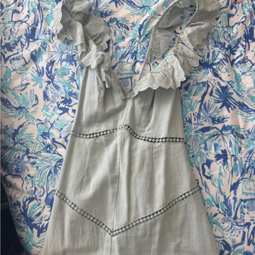Light Blue Ruffled Dress